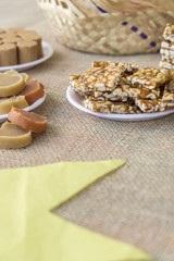 Brazilian june feast sweets called kid foot and sweet of pumpkin and sweet potato