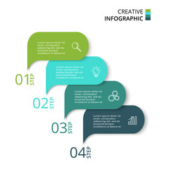 Business data visualization. Process chart. Elements of graph, diagram with 4 steps, options, parts or processes. Vector business template for presentation. Creative concept for infographic