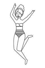 Girl with summer swimwear design