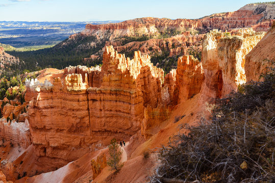 Sandstone and Limestone Geologic Rock Formations in the Bryce Canyon - Utah