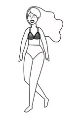 Girl with summer swimwear design
