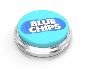 Blue Chips Top Priority Company Goal Button Easy Step 3d Illustration