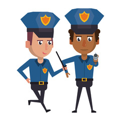 policemen working avatar cartoon character