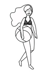 Girl with summer swimwear design