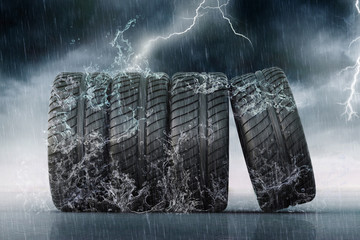 racing rain tires and 3d wheels - 271522031