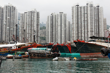 Fototapeta na wymiar Hongkong harbor on the south of the island