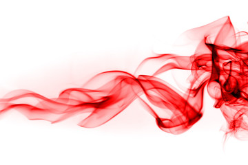 Red smoke abstract on white background, fire design