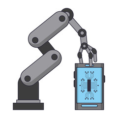 artifical intelligence icons concept cartoon