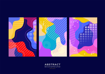 Set Colorful geometric background. Modern shapes composition for poster