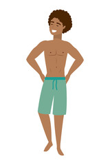 Boy with summer swimwear design