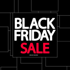 Black Friday Sale, poster design template, vector illustration
