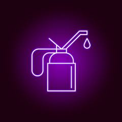 lubricant oil outline icon in neon style. Elements of car repair illustration in neon style icon. Signs and symbols can be used for web, logo, mobile app, UI, UX