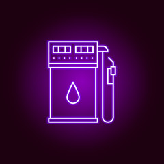 gas station outline icon in neon style. Elements of car repair illustration in neon style icon. Signs and symbols can be used for web, logo, mobile app, UI, UX