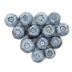 blueberries arranged in the shape on a white background
