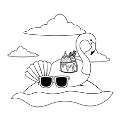 Summer and vacation icon set design