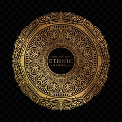 Elegant ornamental mandala background design with gold color 