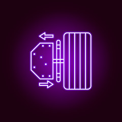 Fototapeta premium car parts outline icon in neon style. Elements of car repair illustration in neon style icon. Signs and symbols can be used for web, logo, mobile app, UI, UX