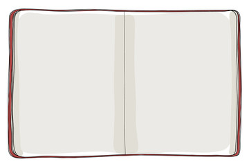 red notebook hand drawn art vector illustration