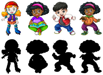 Set of different children