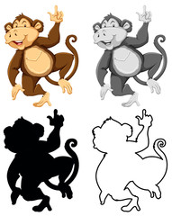 Set of monkey charatcer