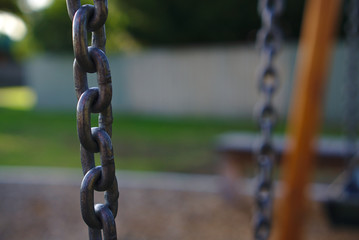 Chain hung horizontally
