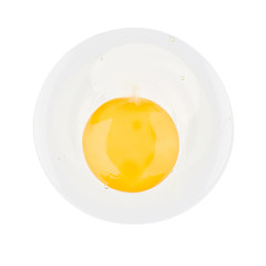 Raw egg isolated on white background on top view  food cooking photo object design