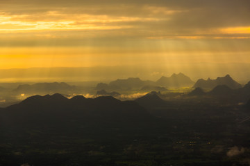 Fototapeta premium Sunbeam through the clouds, nature background