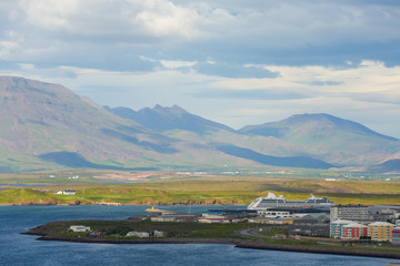 view of Reykjavik in Iceland, Summer time, Travel Destinations Concept