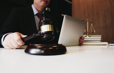 smart lawyer working and review in the office before considering the judgment, lawyer concept