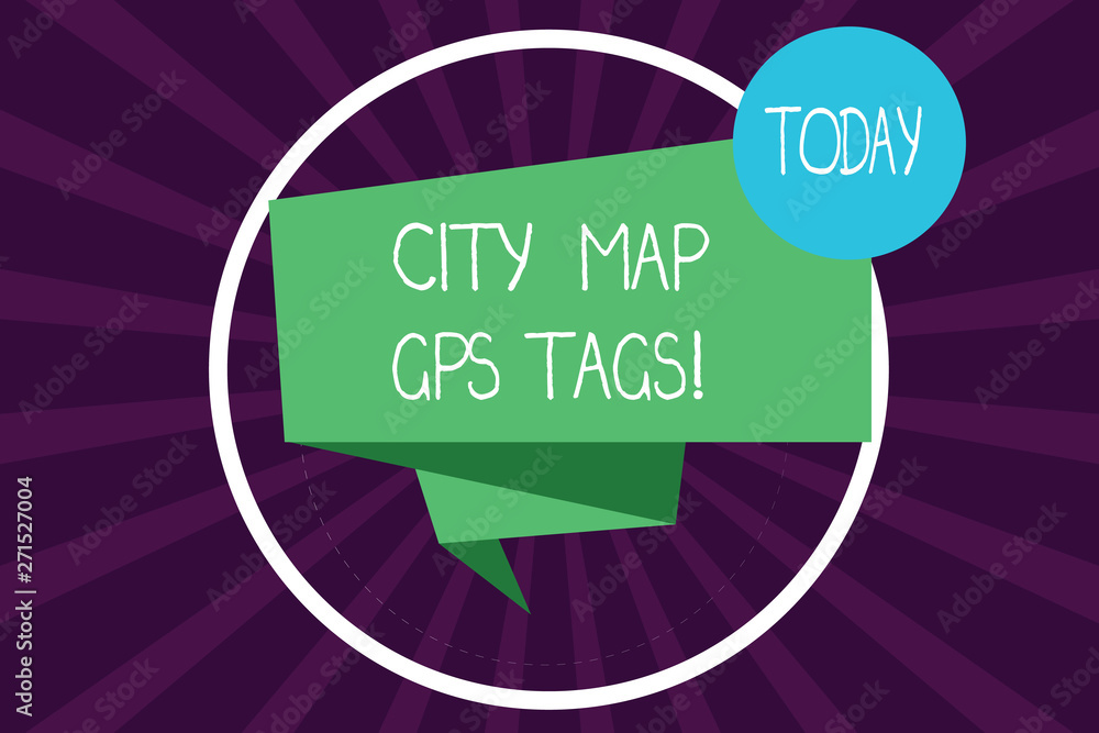 Poster writing note showing city map gps tags. business photo showcasing global positioning system location