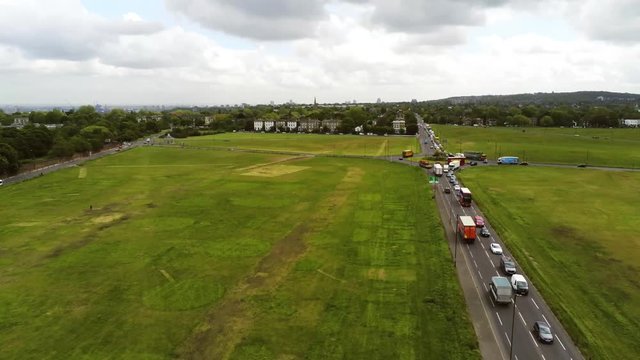 Aerial shot of the Road in London