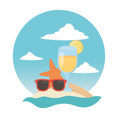 Summer and vacation icon set design