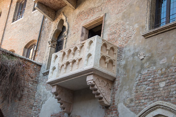 Fototapeta na wymiar Juliet's Balcony (Romeo and Juliet, William Shakespeare), Verona, Italy Italy,2019 ,march