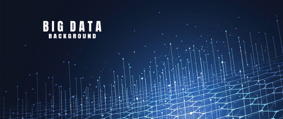 Abstract technology background with Big data. Internet connection, abstract sense of science and technology analytics concept graphic design. Vector illustration