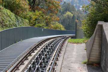 Hungerburgbahn with rail wagon funicular