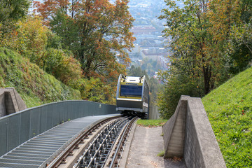  Hungerburgbahn with wagon funicular in Innsbruck, Austria