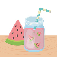 Watermelon juice drink design vector illustration