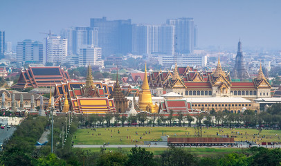 The beautiful of  Wat Phra Kaew or Wat Phra Si Rattana Satsadaram at twilight,This is an important...