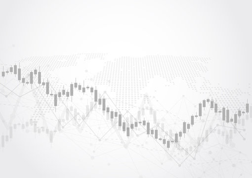 Business candle stick graph chart of stock market investment trading on white background design. Bullish point, Trend of graph. Vector illustration