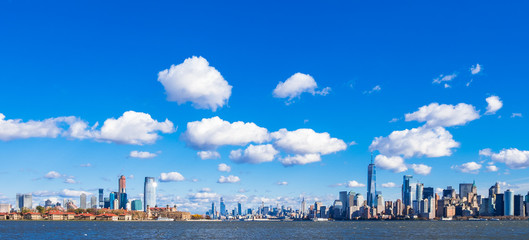 Obraz premium アメリカ マンハッタンとジャージーシティの摩天楼