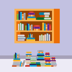 Home study room with books design