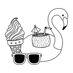 Summer and vacation icon set design