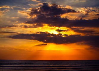 Sunset at a beach in Nicaragua