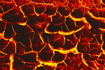 The ground is full of lava, Global warming, Lava ground background.