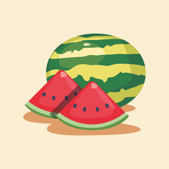 watermelon nutrition fresh fruit vector ilustration