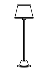 floor lamp icon cartoon isolated black and white