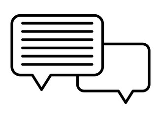 speech bubble with lines icon black and white
