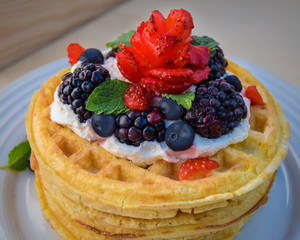 Postre Waffles
