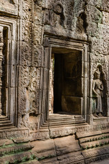 Apsara Decoration Detail of Ta Prohm Temple is The One Attractive Temple In Angkor Thom Area at Siem Reap Province, Cambodia.