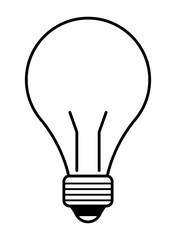 light bulb icon cartoon isolated black and white